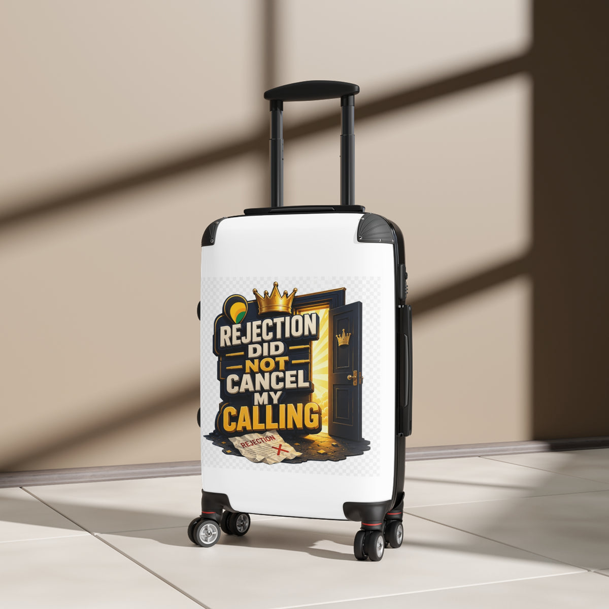 Suitcase — "Rejection Did Not Cancel My Calling" Inspirational Carry-On