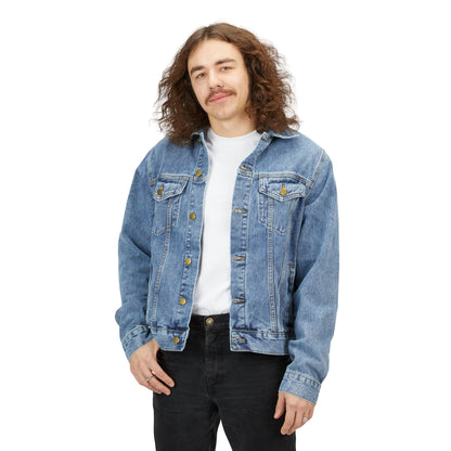 Denim Jacket - Vintage 'American Travel' Globe Patch Back Graphic
