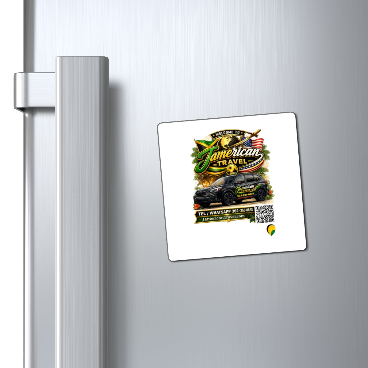Jamerican Travel Logo Magnet — Promotional Car & Flag Refrigerator Magnet