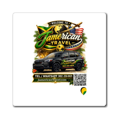 Jamerican Travel Logo Magnet — Promotional Car & Flag Refrigerator Magnet
