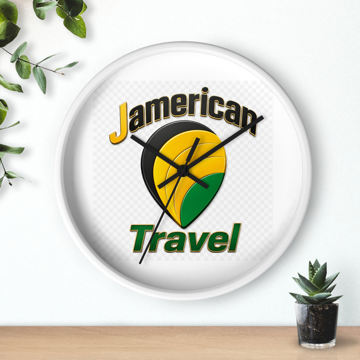 Jamerican Travel Wall Clock — Tropical Jamaica-Inspired Home Decor