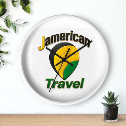 Jamerican Travel Wall Clock — Tropical Jamaica-Inspired Home Decor