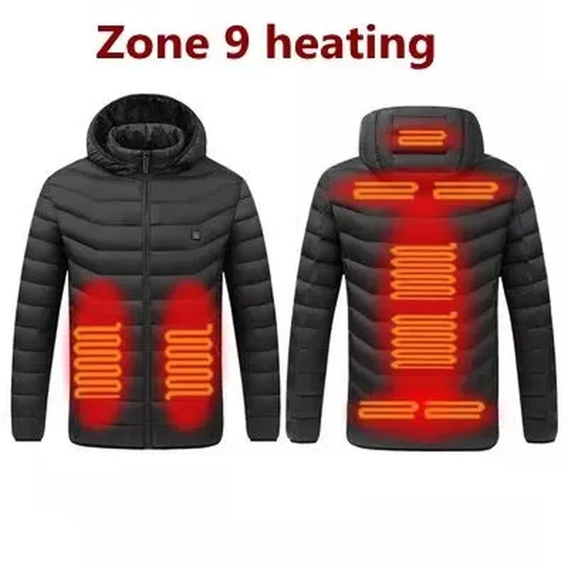 Men Heated down Jacket USB Winter Men'S Parka Outdoor Electric Padded Jacket Warm Sprots Thermal Coat Clothing Heated Jacket