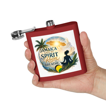 Jamaica Spirit Flask — 6oz Stainless Steel Travel Hip Flask