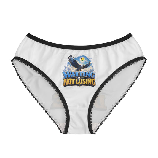 Women's Briefs — Motivational 'I Am Tired But I Am Not Done' / 'Waiting Not Losing' Graphic Panties