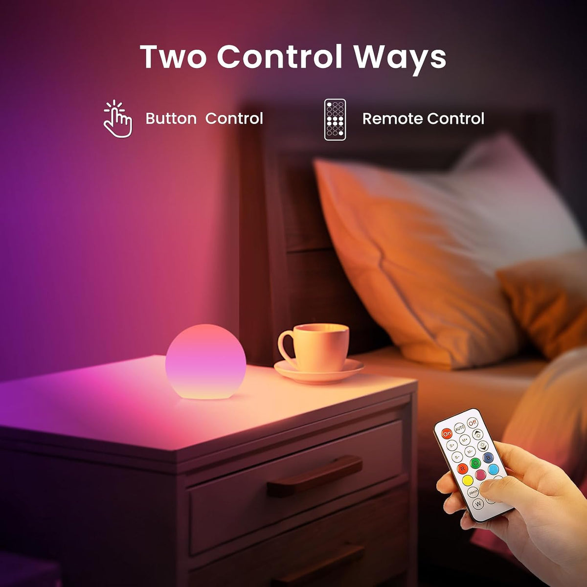 3-Inch Rechargeable LED Ball Lights, Glowing Sphere Lights W/Remote