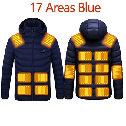 Men Heated down Jacket USB Winter Men'S Parka Outdoor Electric Padded Jacket Warm Sprots Thermal Coat Clothing Heated Jacket
