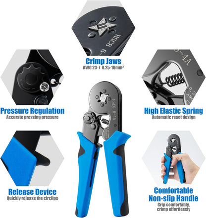 1250PCS Wire Ferrules Crimping Tool Kit for AWG 23-7(0.25-10Mm²)