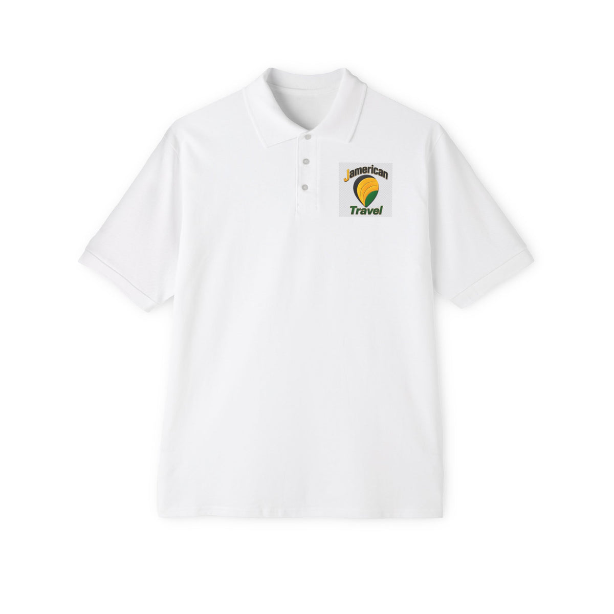 JAmerican Travel Polo — "See the World Through JAmerican Travel Your Eyes" Graphic Polo