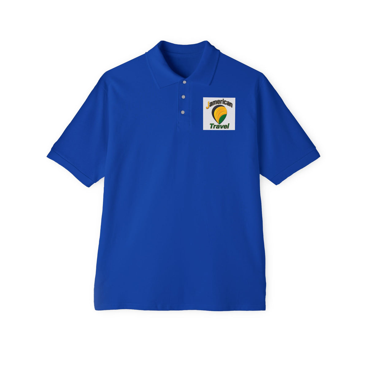 JAmerican Travel Polo — "See the World Through JAmerican Travel Your Eyes" Graphic Polo