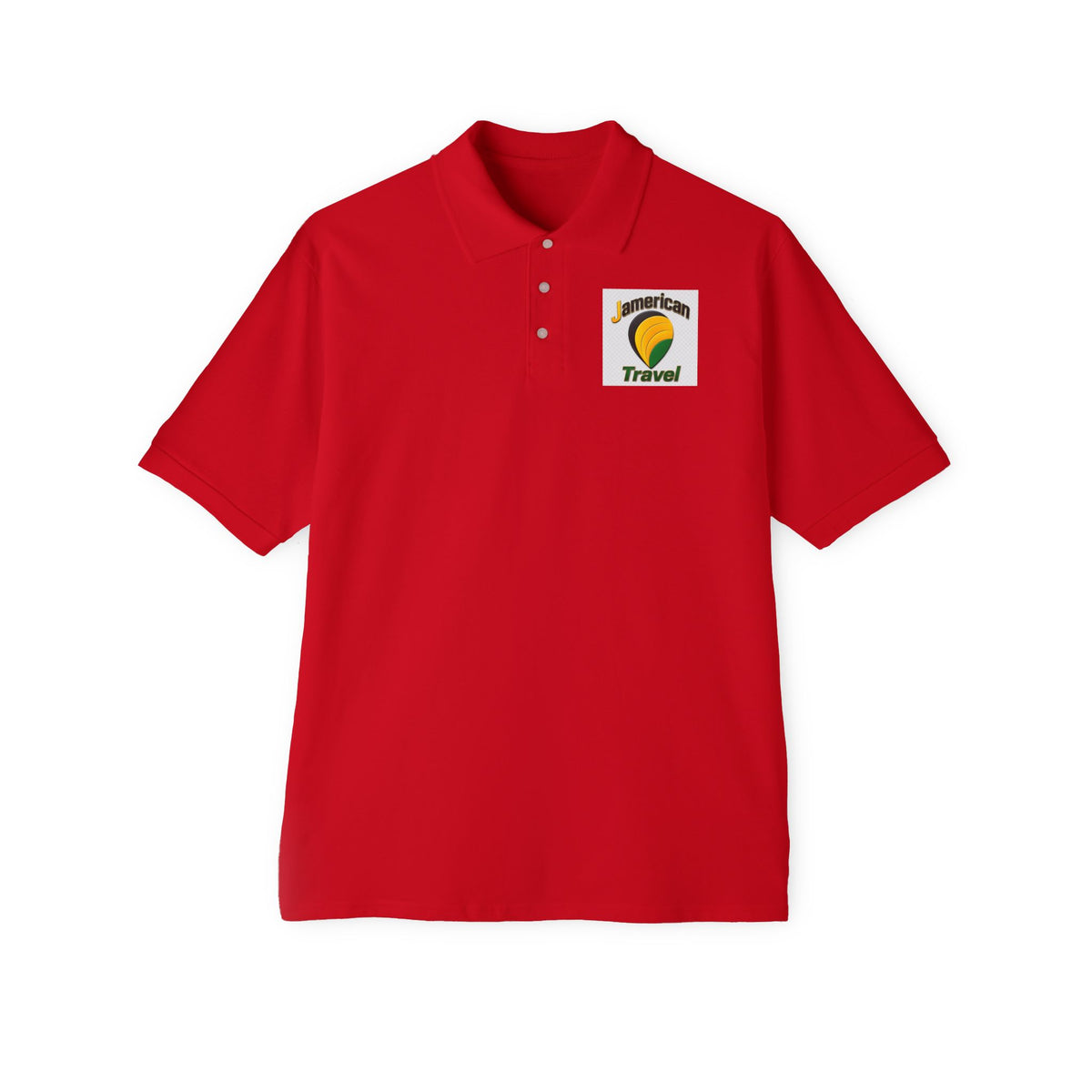 JAmerican Travel Polo — "See the World Through JAmerican Travel Your Eyes" Graphic Polo