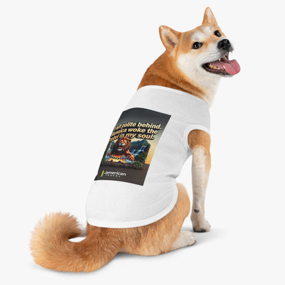 Pet Tank Top — "I left polite behind. Jamaica woke the rebel in my soul." Lion Travel Graphic