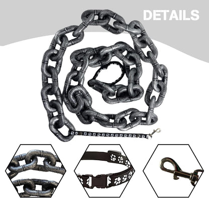 6 Ft Funny Dog Leash, Giant Plastic Fake Chain Leash for Small Dogs