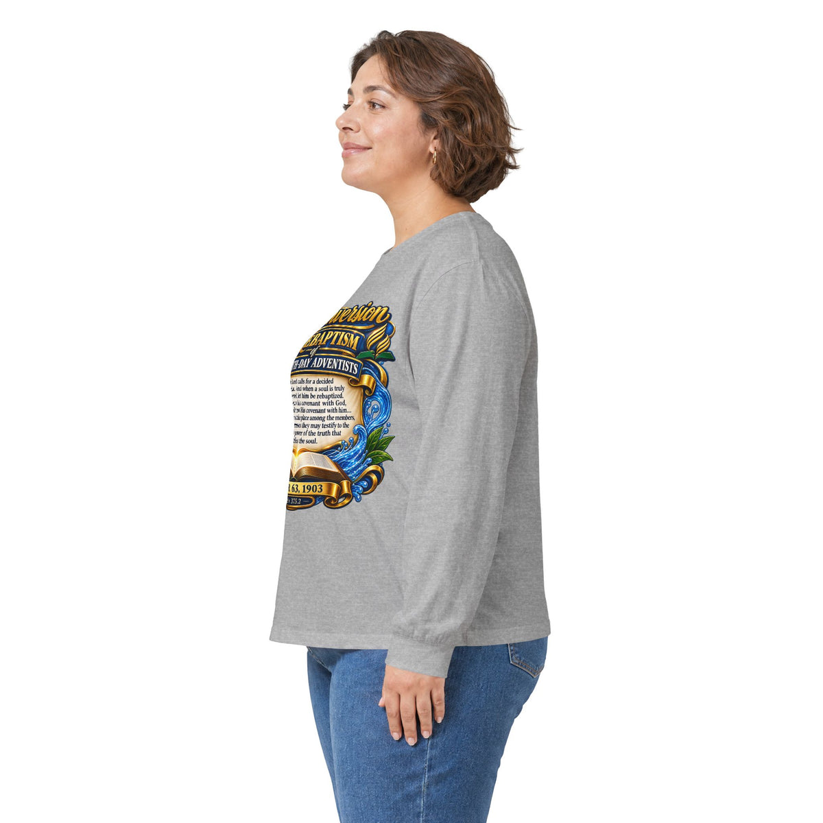 Reconversion Rebaptism Scripture Design Long Sleeve Tee | Christian Faith Shirt