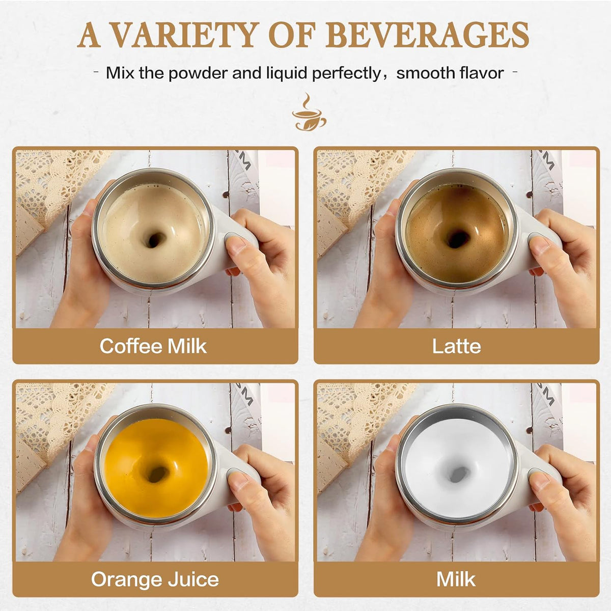 Self Stirring Mug,Rechargeable Automatic Magnetic Self Stirring Coffee Mug,Rotating Home Office Travel Mixing Cup,To Stir Coffee, Chocolate, Milk, Protein,Cocoa Etc, Great for Office, School, Gym…