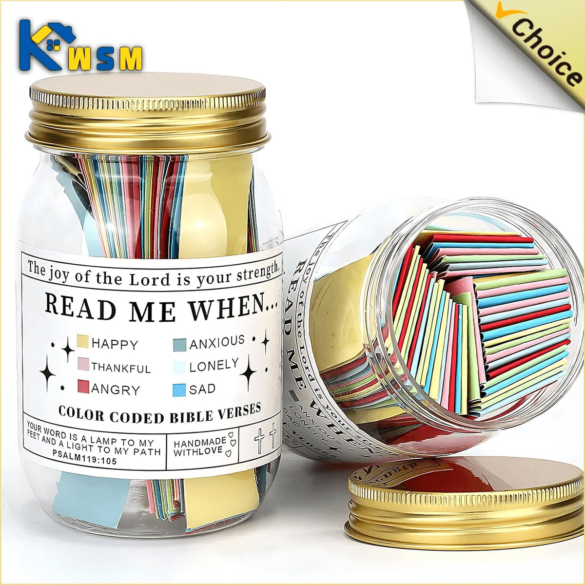 Bible Verses Jar for Emotions and Feelings Bible Verses in a Jar Bible Verses Savings Jar Comfort in God'S Word Storage Jar