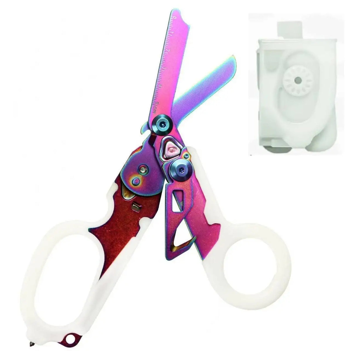 6In1 Multifunctional Trauma Shears Emergency Response Scissors with Seatbelt Cutter Glass Breaker for Outdoor Rescue First Aid