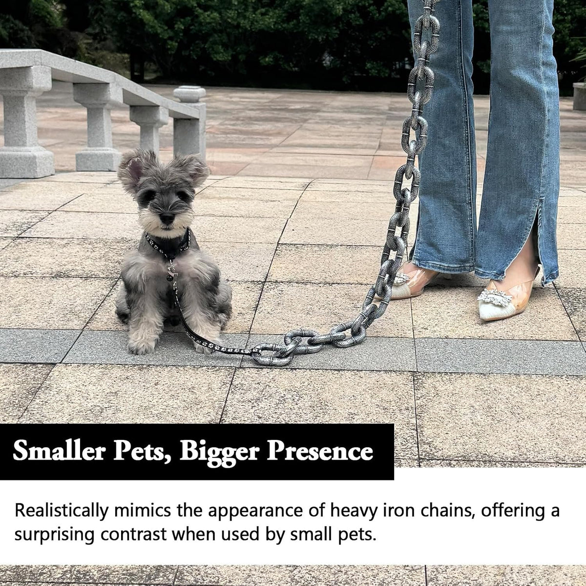 6 Ft Funny Dog Leash, Giant Plastic Fake Chain Leash for Small Dogs