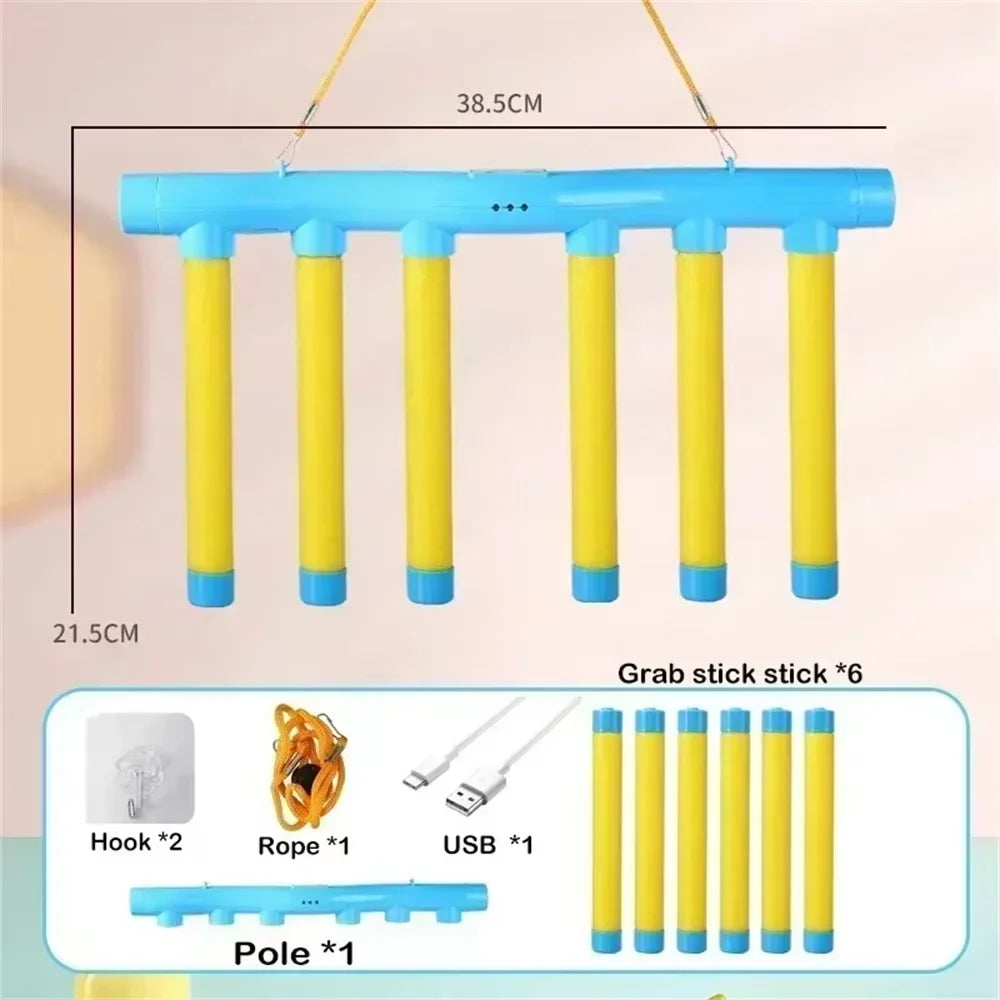 Reflex Drop Sticks Challenge Game Hand Eye Coordination Reaction Training Toy Adjustable Speed Catching Stick for Kids Adults