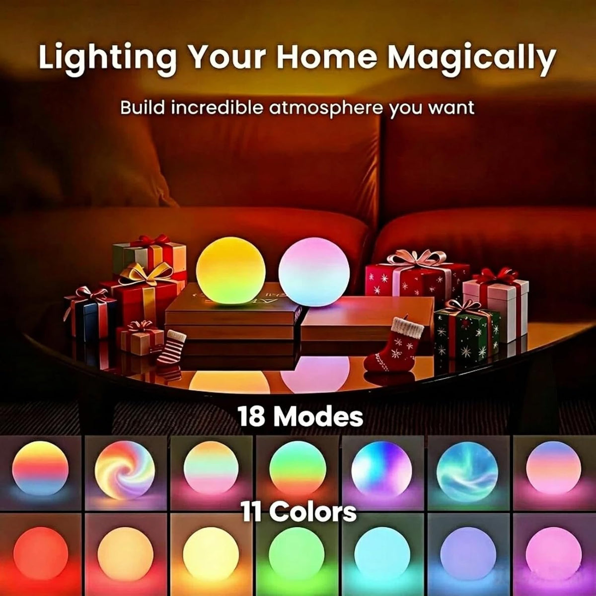 3-Inch Rechargeable LED Ball Lights, Glowing Sphere Lights W/Remote