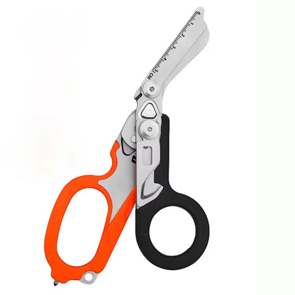 6In1 Multifunctional Trauma Shears Emergency Response Scissors with Seatbelt Cutter Glass Breaker for Outdoor Rescue First Aid
