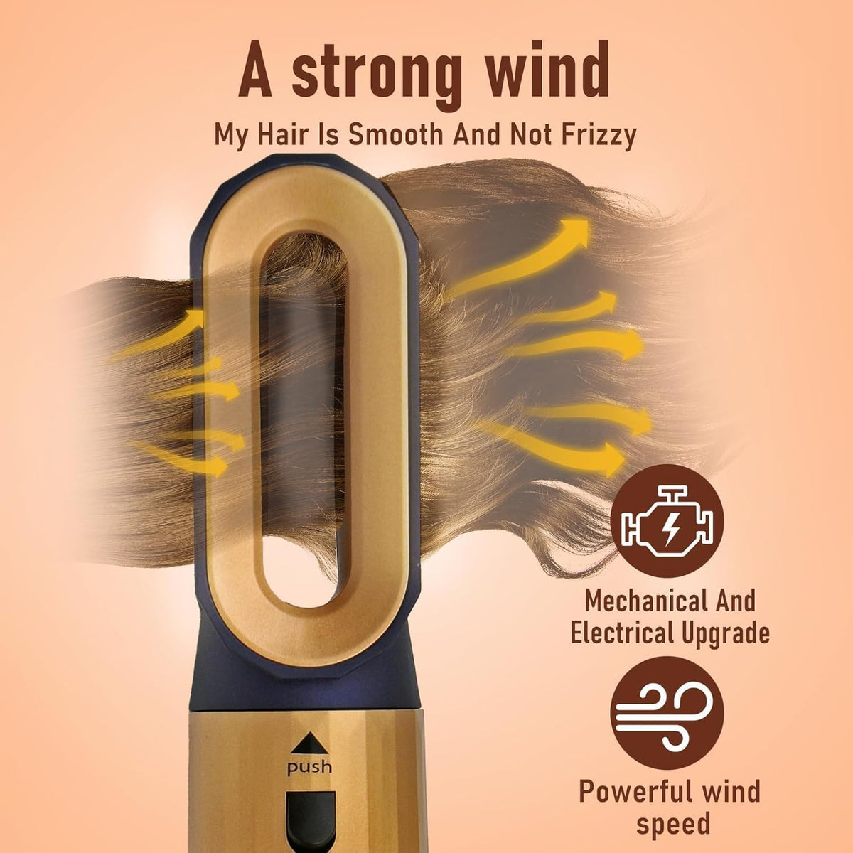 Hair Dryer Brush 5 in 1, Negative Ion Blow Dryer Brush Set -110,000 RPM High- Speed Hot Air Brush Air Styler Curling Wrap Air Curler, Curling Iron Hair Styling Tools for Straight Curl Drying Smoothing