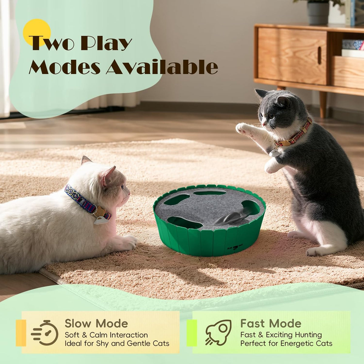 Interactive Cat Toy with Running Mouse, Automatic Track Kitten Toy