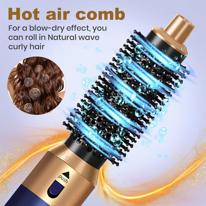 Hair Dryer Brush 5 in 1, Negative Ion Blow Dryer Brush Set -110,000 RPM High- Speed Hot Air Brush Air Styler Curling Wrap Air Curler, Curling Iron Hair Styling Tools for Straight Curl Drying Smoothing