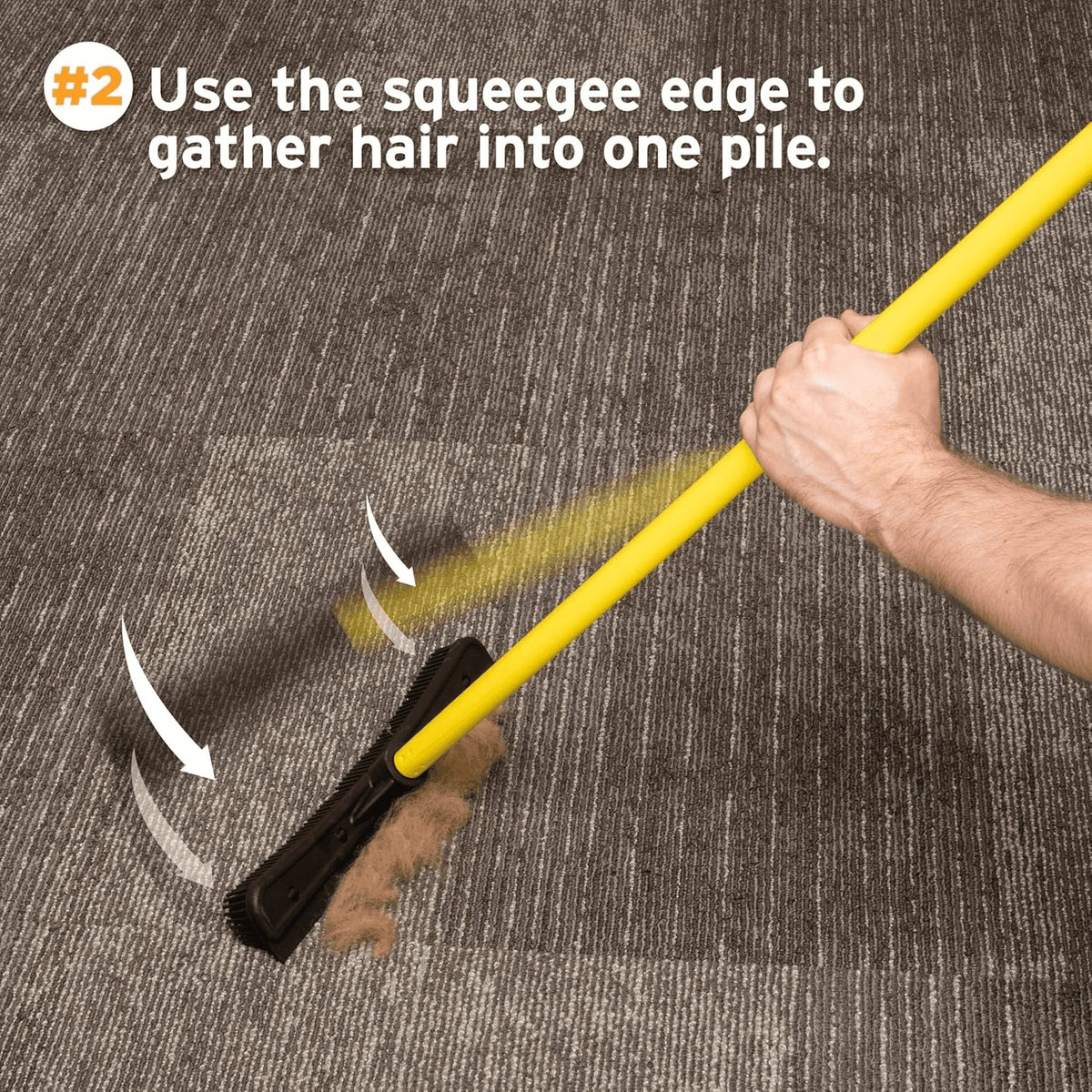 Pet Hair Removal Rubber Broom, 61" Telescopic Handle