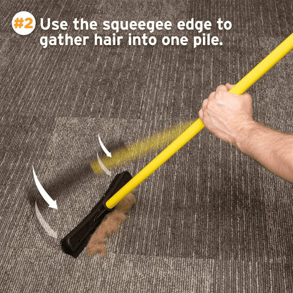 Pet Hair Removal Rubber Broom, 61" Telescopic Handle
