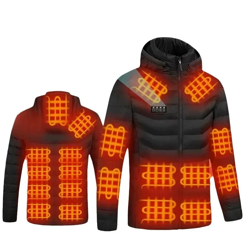 Men Heated down Jacket USB Winter Men'S Parka Outdoor Electric Padded Jacket Warm Sprots Thermal Coat Clothing Heated Jacket