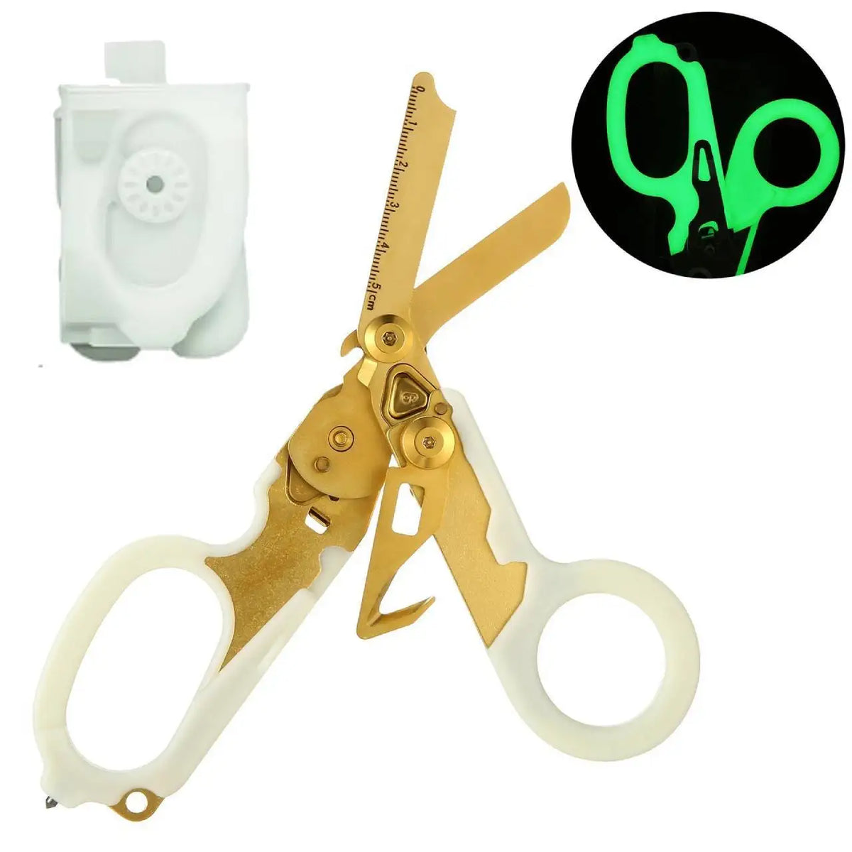 6In1 Multifunctional Trauma Shears Emergency Response Scissors with Seatbelt Cutter Glass Breaker for Outdoor Rescue First Aid