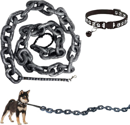 6 Ft Funny Dog Leash, Giant Plastic Fake Chain Leash for Small Dogs