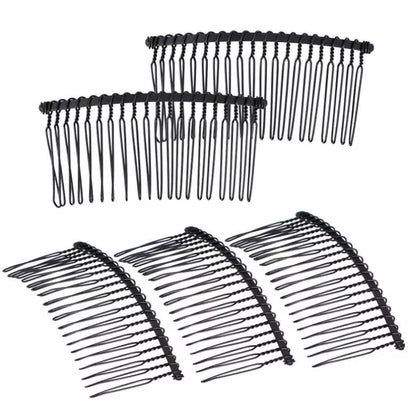 10Pcs Metal Hair Slide Comb Base Headdresses Headband Pony Hook Clip Fork for Men Chinese Detangling Jewelry Making Decorative