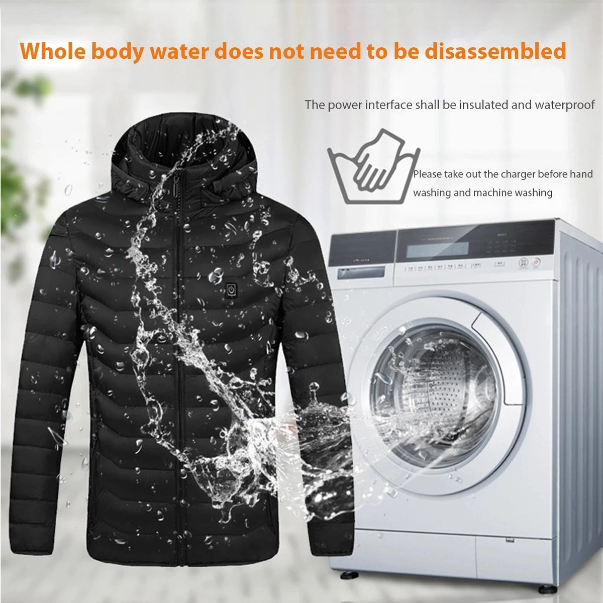 Men Heated down Jacket USB Winter Men'S Parka Outdoor Electric Padded Jacket Warm Sprots Thermal Coat Clothing Heated Jacket