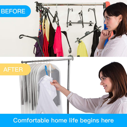 Clear Garment Bags for Hanging Clothes, 60 Inch, 7 Pack with 5 Cedar Balls